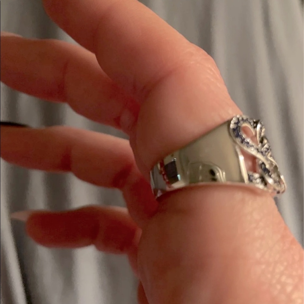 Heart lab created blue sapphire ring. Size 9